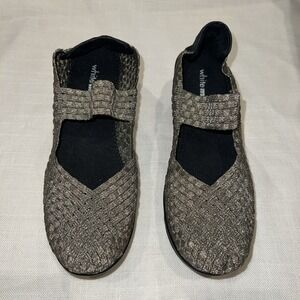 White~size 10~Mt. Bronze Elastic Woven Slip On Woman Comfort